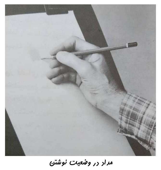 تصویر گرفتن مداد در وضعیت نوشتن / آموزش طراحی با مداد در تهران