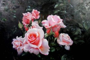 نقاشی گل رز صورتی / آموزش نقاشی در تهران