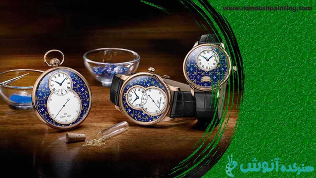تصویر ساعت هایی که میناکاری شده اند