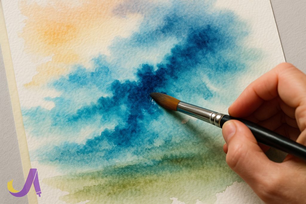 آموزش تکنیک خیس در خیس آبرنگ