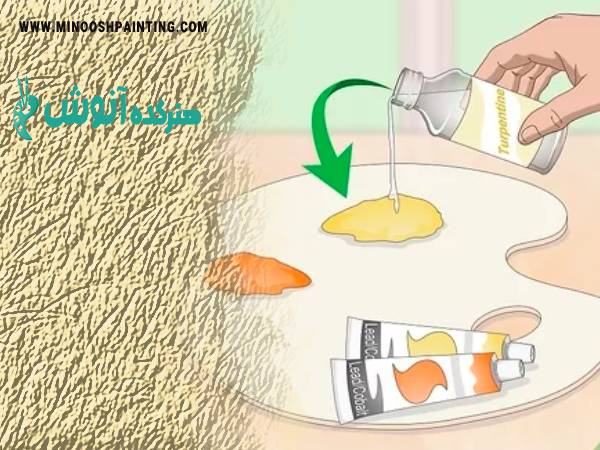 ترکیب کردن روغن بذر کتان با رنگ روی پالت