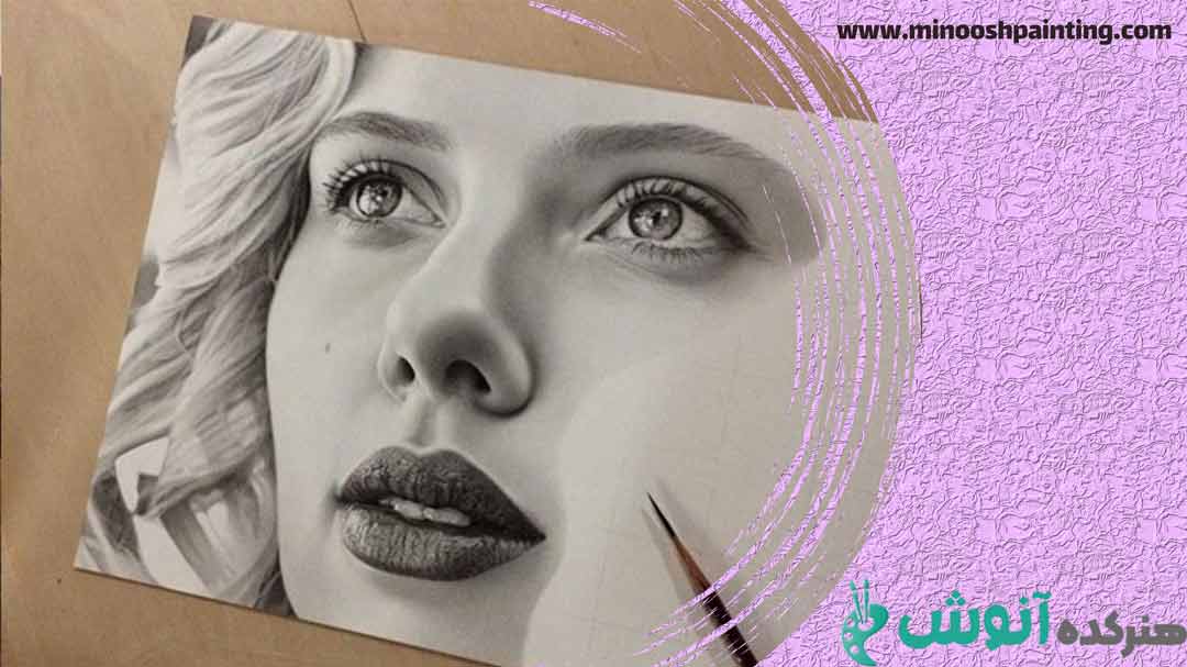 تصویر طراحی شده از اسکارلت جوهانسون با مداد