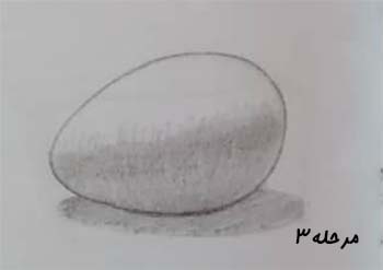 تصویر کشیدن اولیه تخم مرغ همراه با بافت تخم مرغ / آموزش طراحی با مداد در تهران