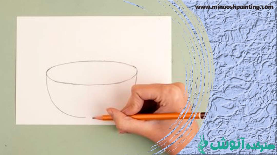 کشیدن هلال بیضی از پایین|طراحی سبد میوه