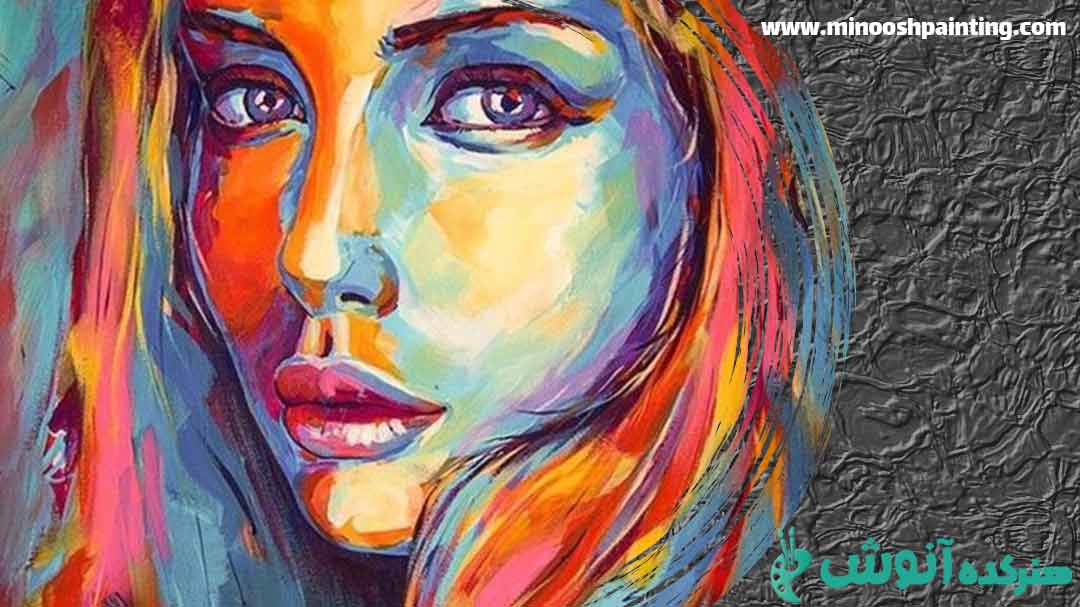 تصویر نقاشی شده خانمی با رنگ های مختلف برای مقاله انواع سبک نقاشی