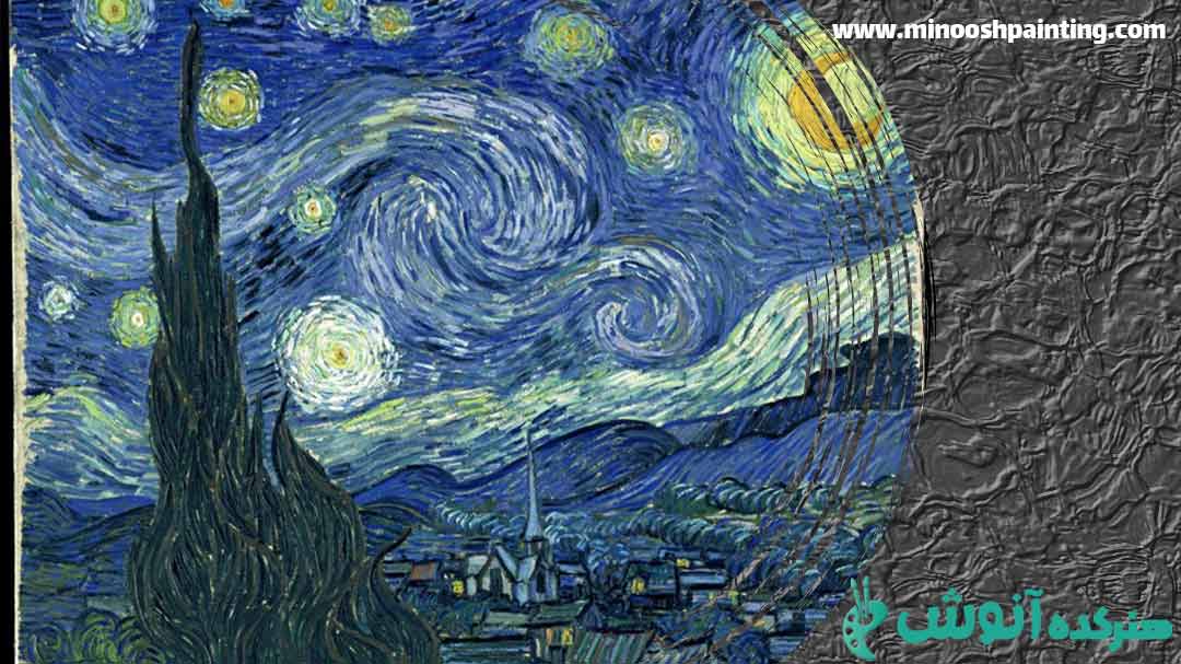 تصویر نقاشی شب پر ستاره برای قسمت سبک امپرسیونیسم برای مقاله انواع سبک نقاشی