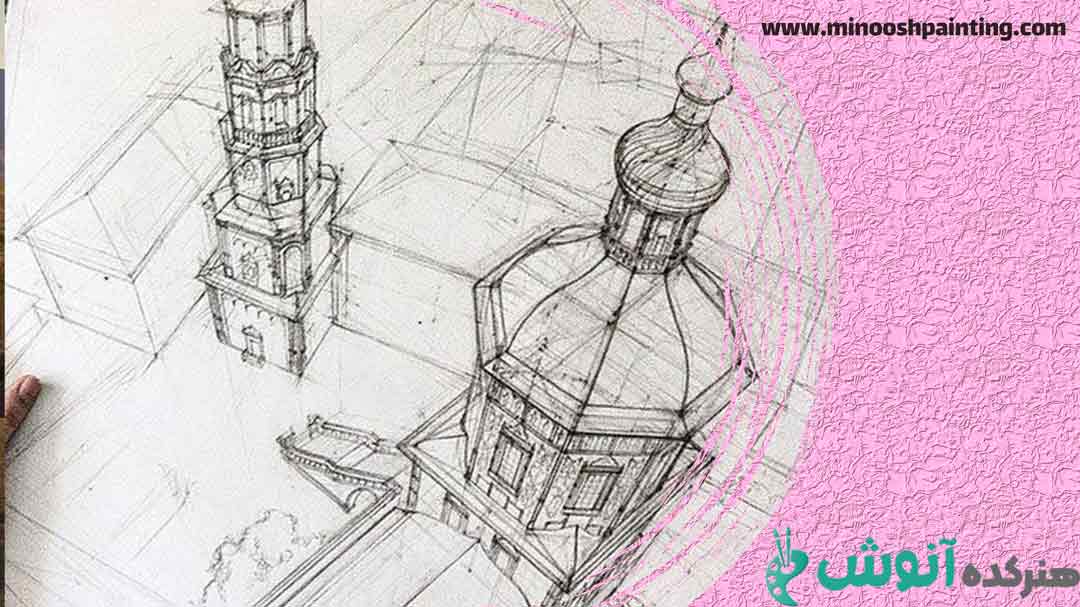 تصویر ساختمانی طراحی شده با مداد