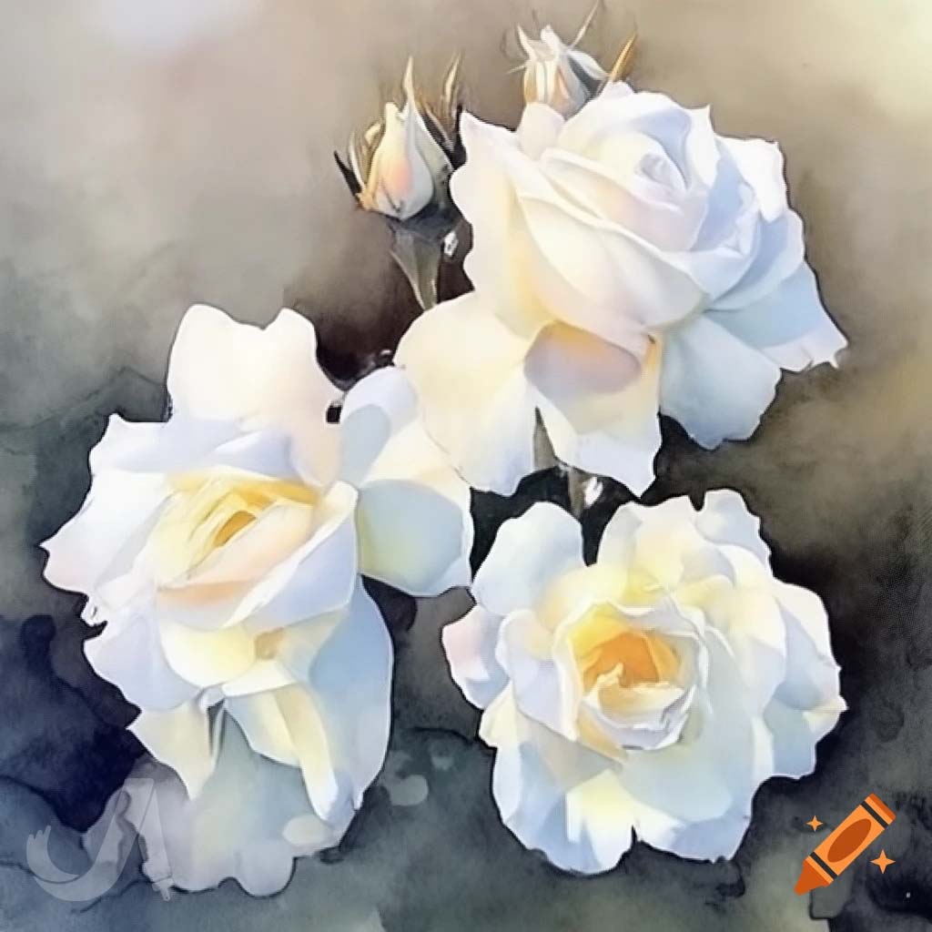 نقاشی گل رز آبرنگی با هوش مصنوعی