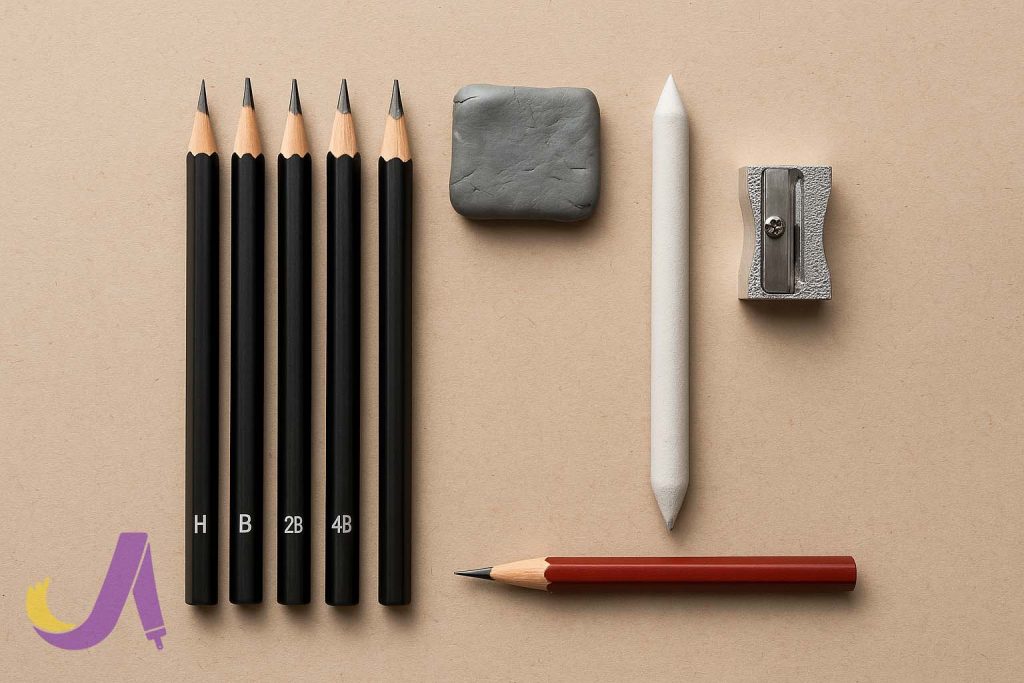 وسایل طراحی اشیا با مداد