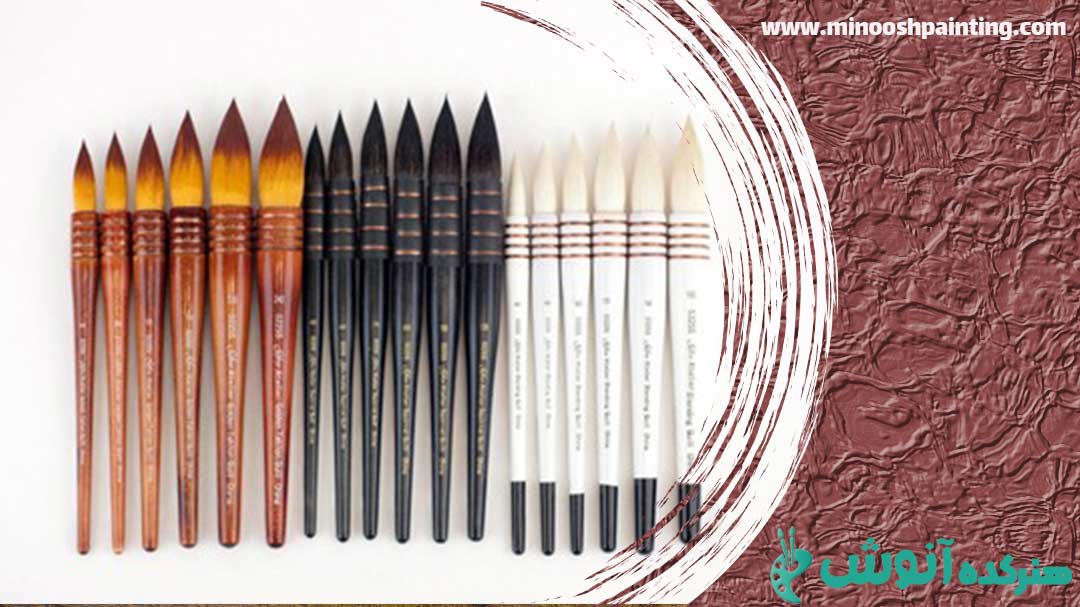 انواع قلم موی آبرنگ|وسایل مورد نیاز برای نقاشی آبرنگ
